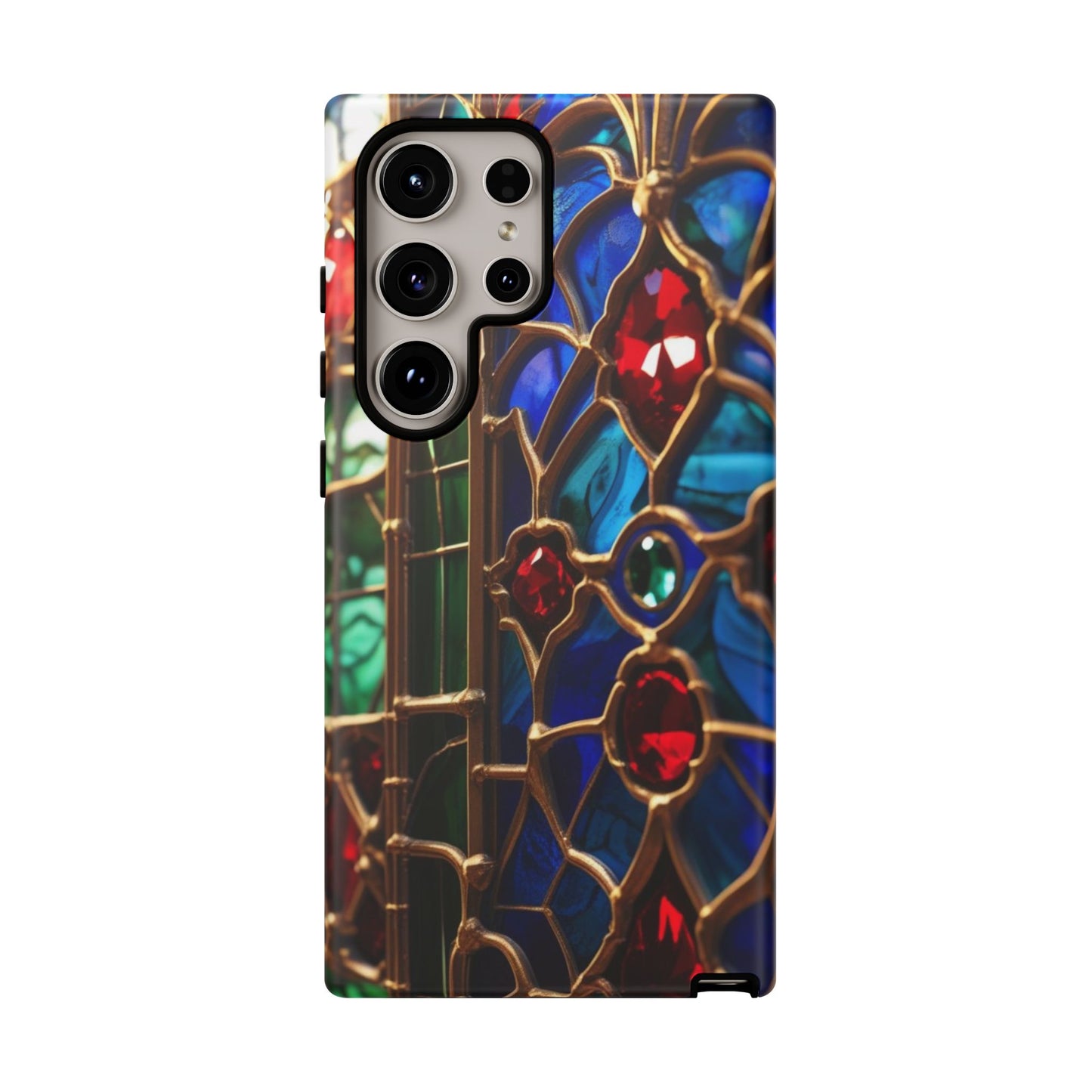 Stained-Glass Protective Phone Case - Jewel Toned Tracery