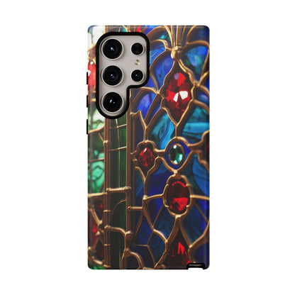 Stained-Glass Protective Phone Case - Jewel Toned Tracery