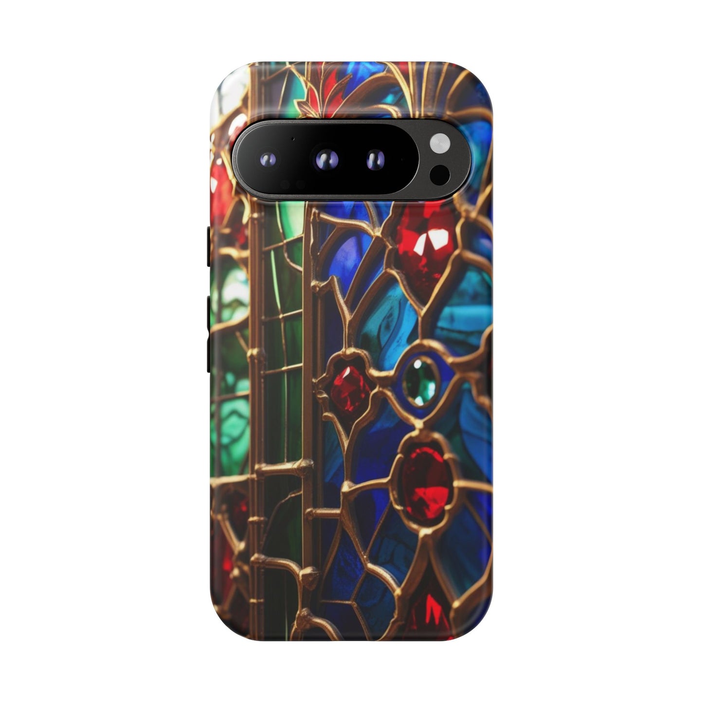 Stained-Glass Protective Phone Case - Jewel Toned Tracery