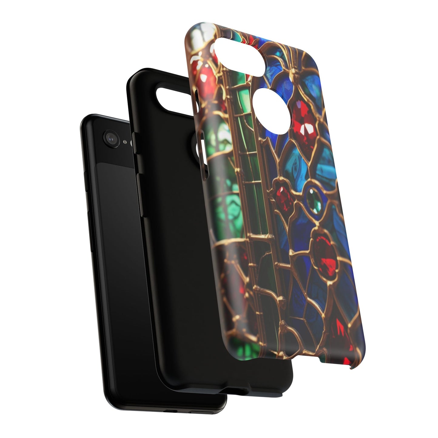Stained-Glass Protective Phone Case - Jewel Toned Tracery