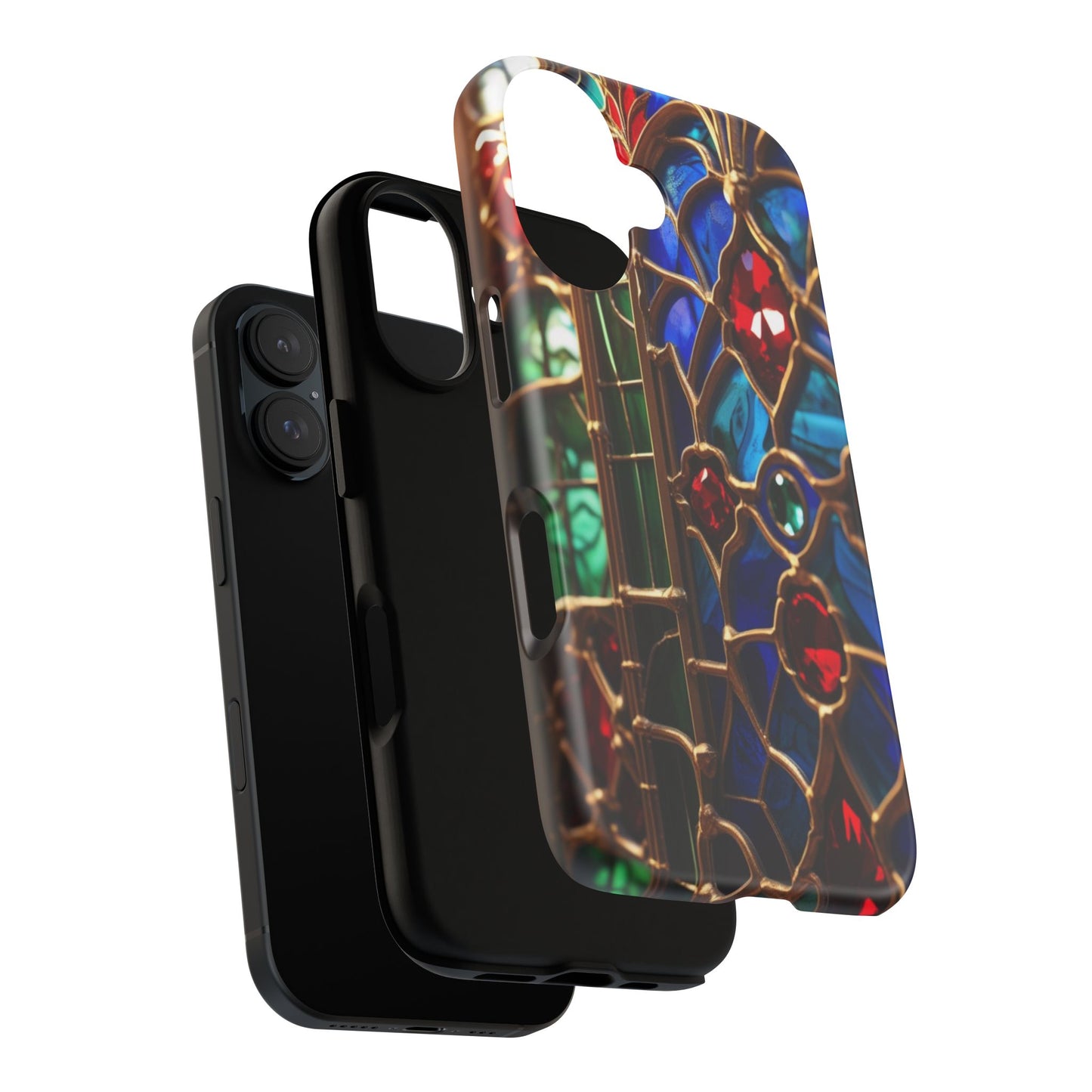 Stained-Glass Protective Phone Case - Jewel Toned Tracery