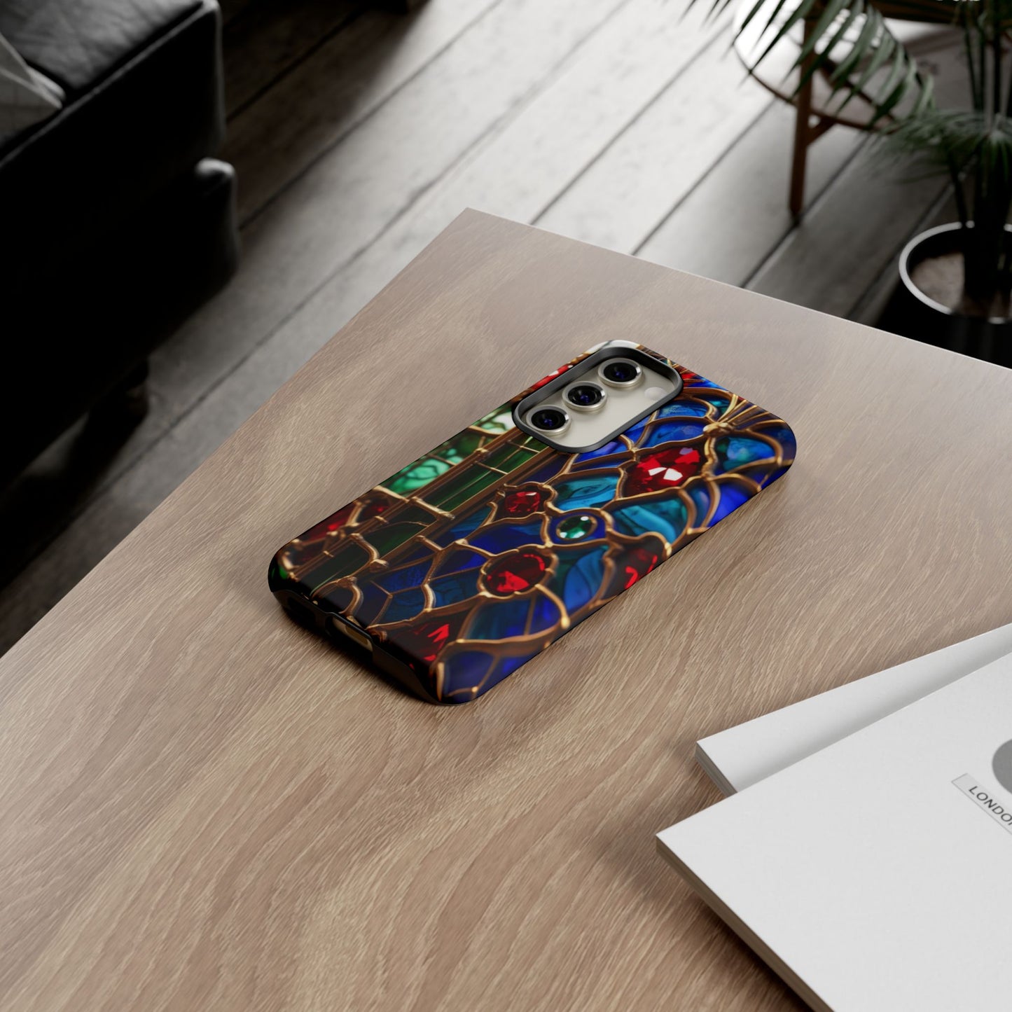 Stained-Glass Protective Phone Case - Jewel Toned Tracery
