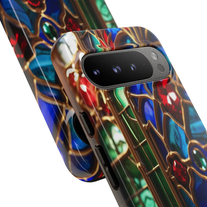 Stained-Glass Protective Phone Case - Jewel Toned Tracery