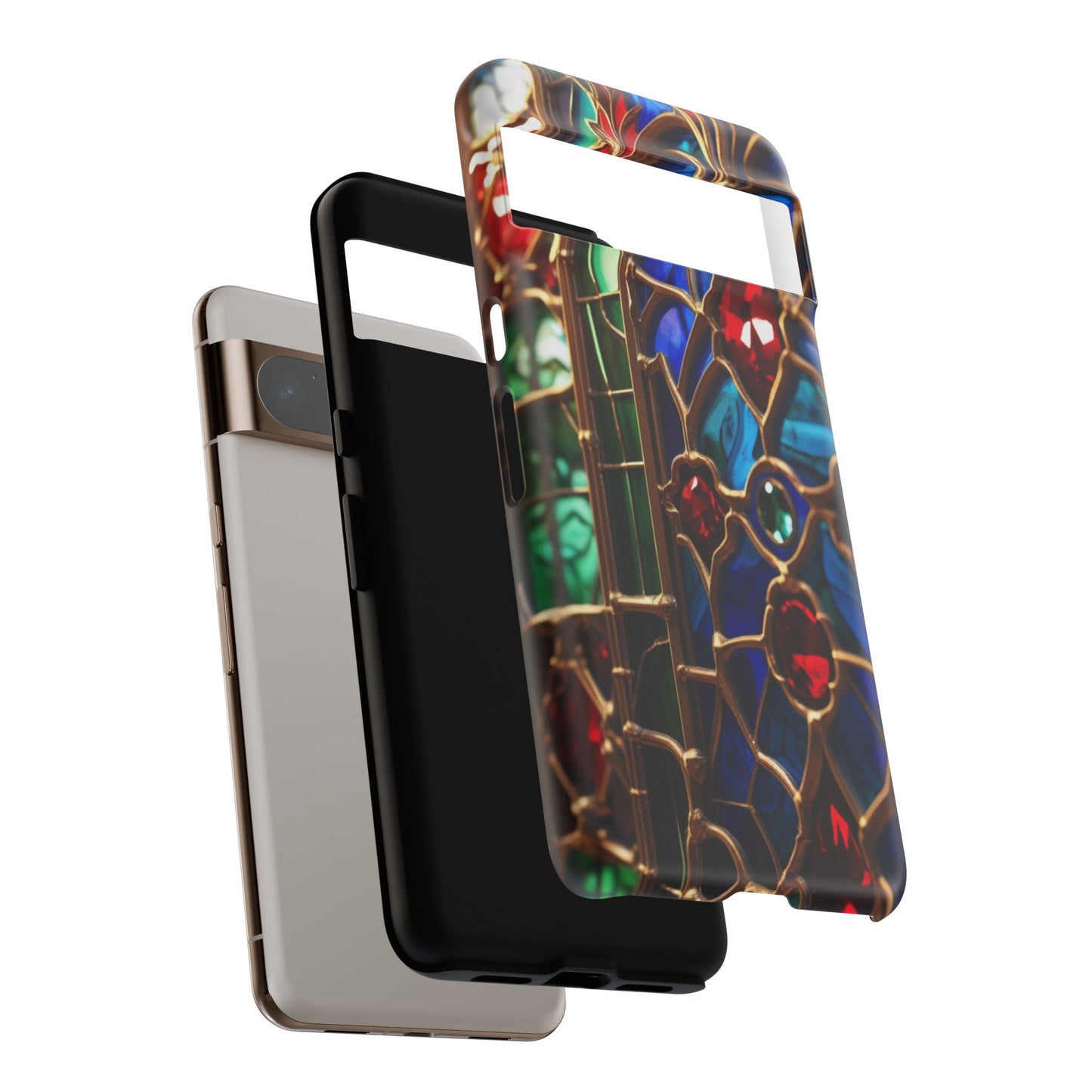 Stained-Glass Protective Phone Case - Jewel Toned Tracery