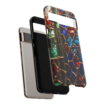 Stained-Glass Protective Phone Case - Jewel Toned Tracery