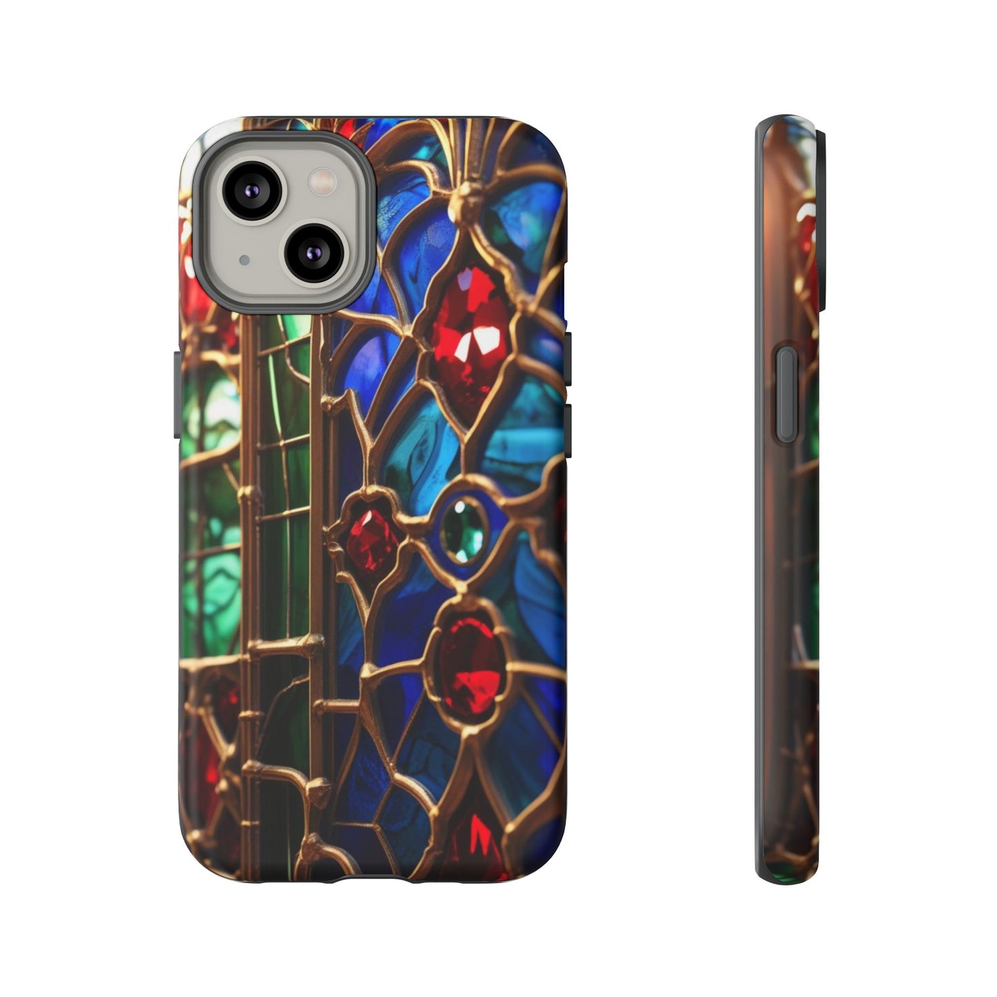 Stained-Glass Protective Phone Case - Jewel Toned Tracery