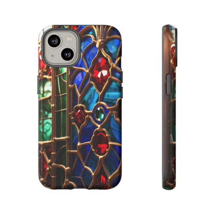 Stained-Glass Protective Phone Case - Jewel Toned Tracery