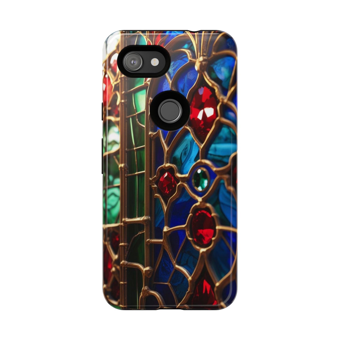 Stained-Glass Protective Phone Case - Jewel Toned Tracery