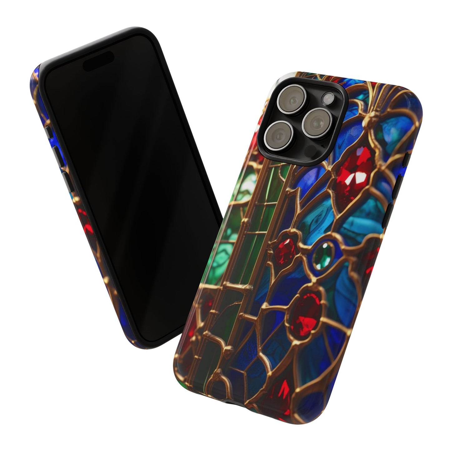 Stained-Glass Protective Phone Case - Jewel Toned Tracery