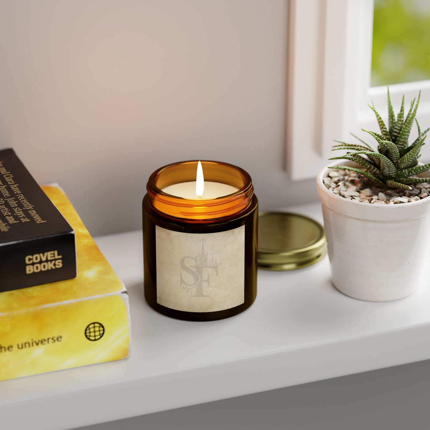 Spires and Facts Coconut Apricot Scented Candles