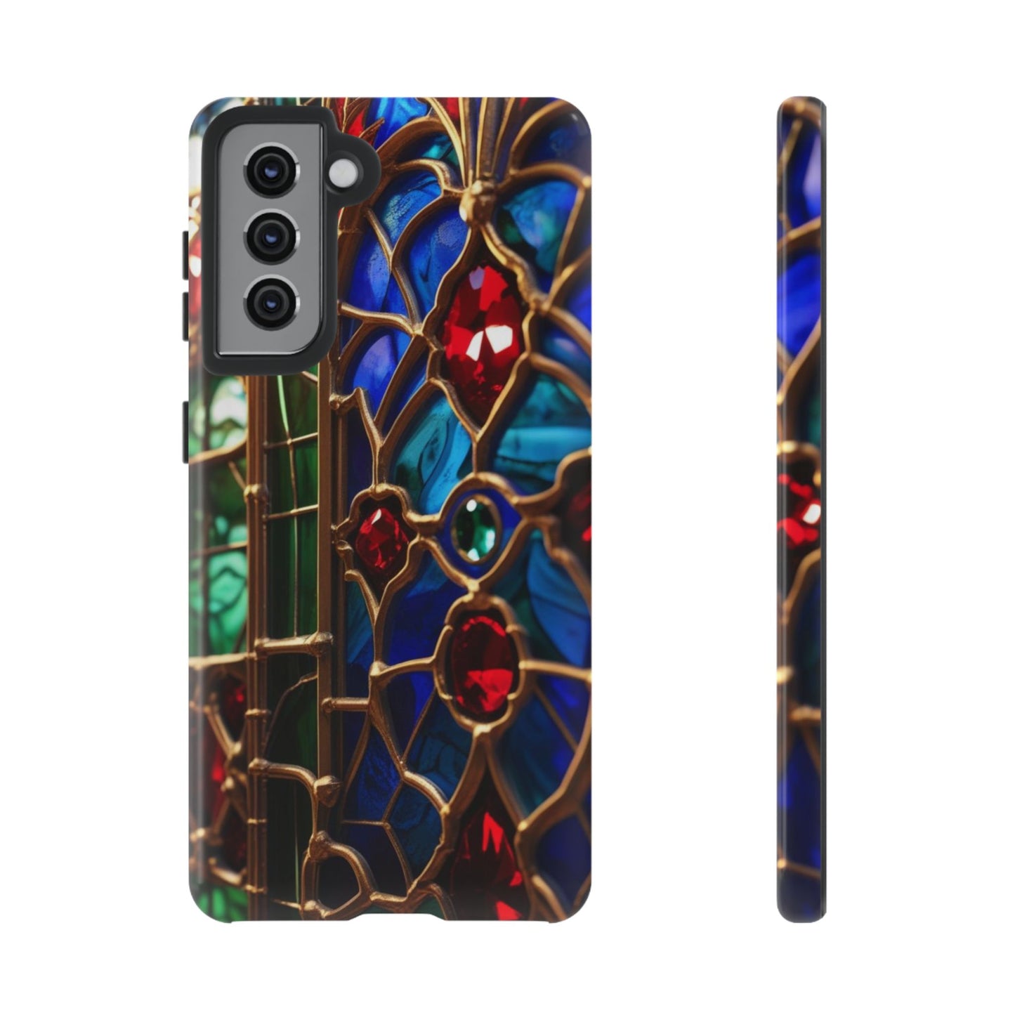 Stained-Glass Protective Phone Case - Jewel Toned Tracery