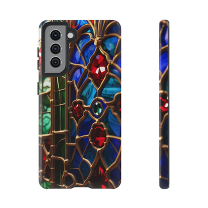 Stained-Glass Protective Phone Case - Jewel Toned Tracery