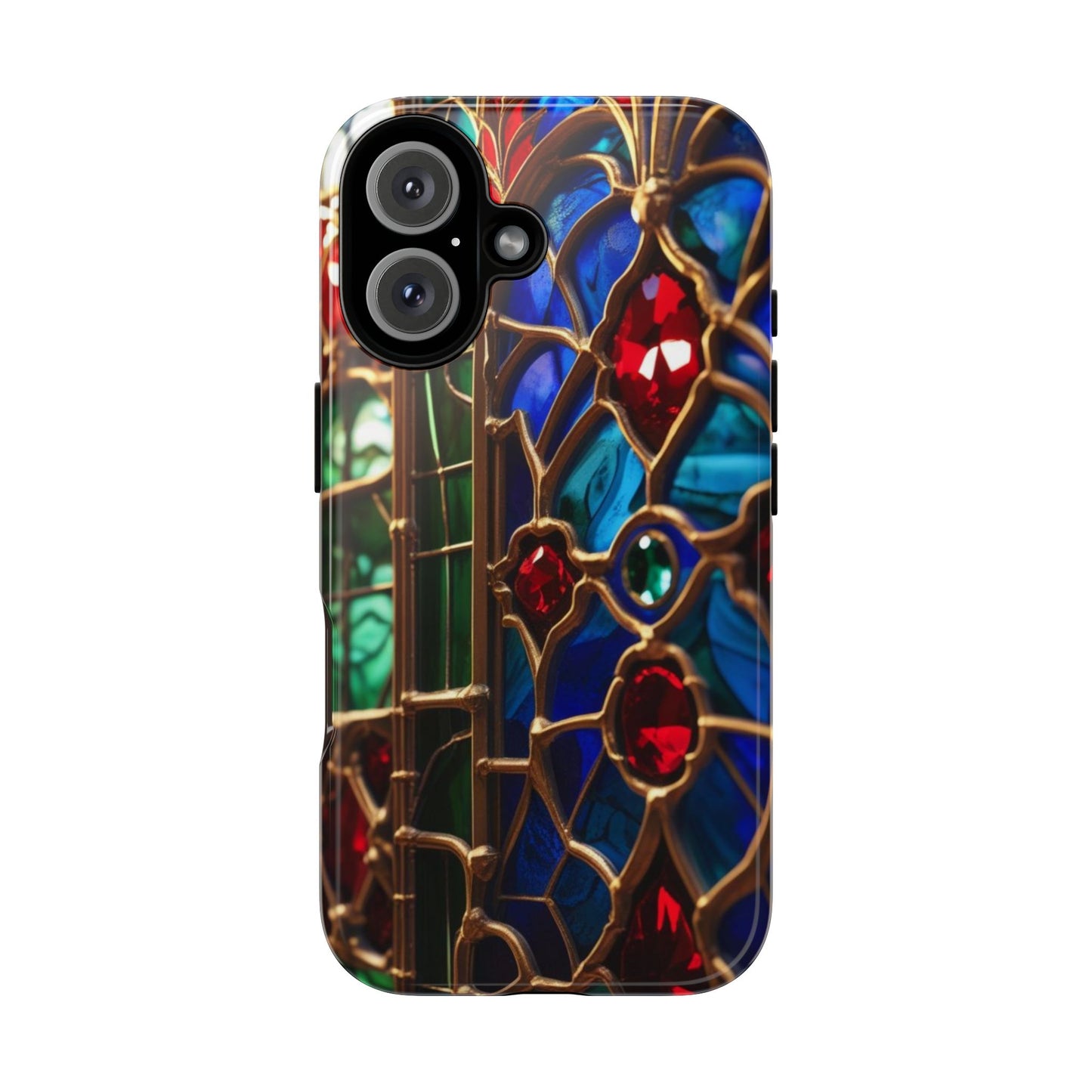 Stained-Glass Protective Phone Case - Jewel Toned Tracery