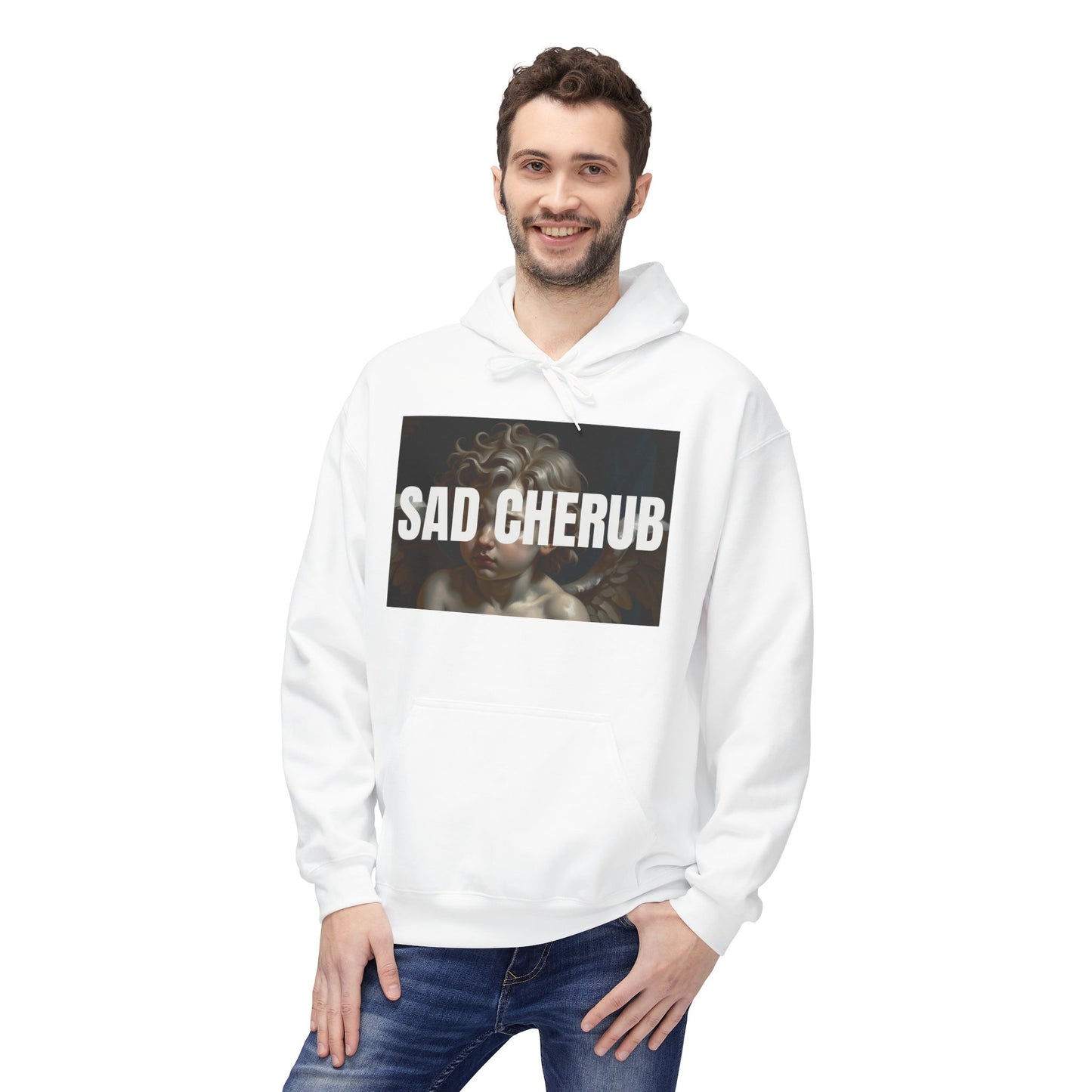 Sad Cherub Fleece Hoodie - Cozy Essentials