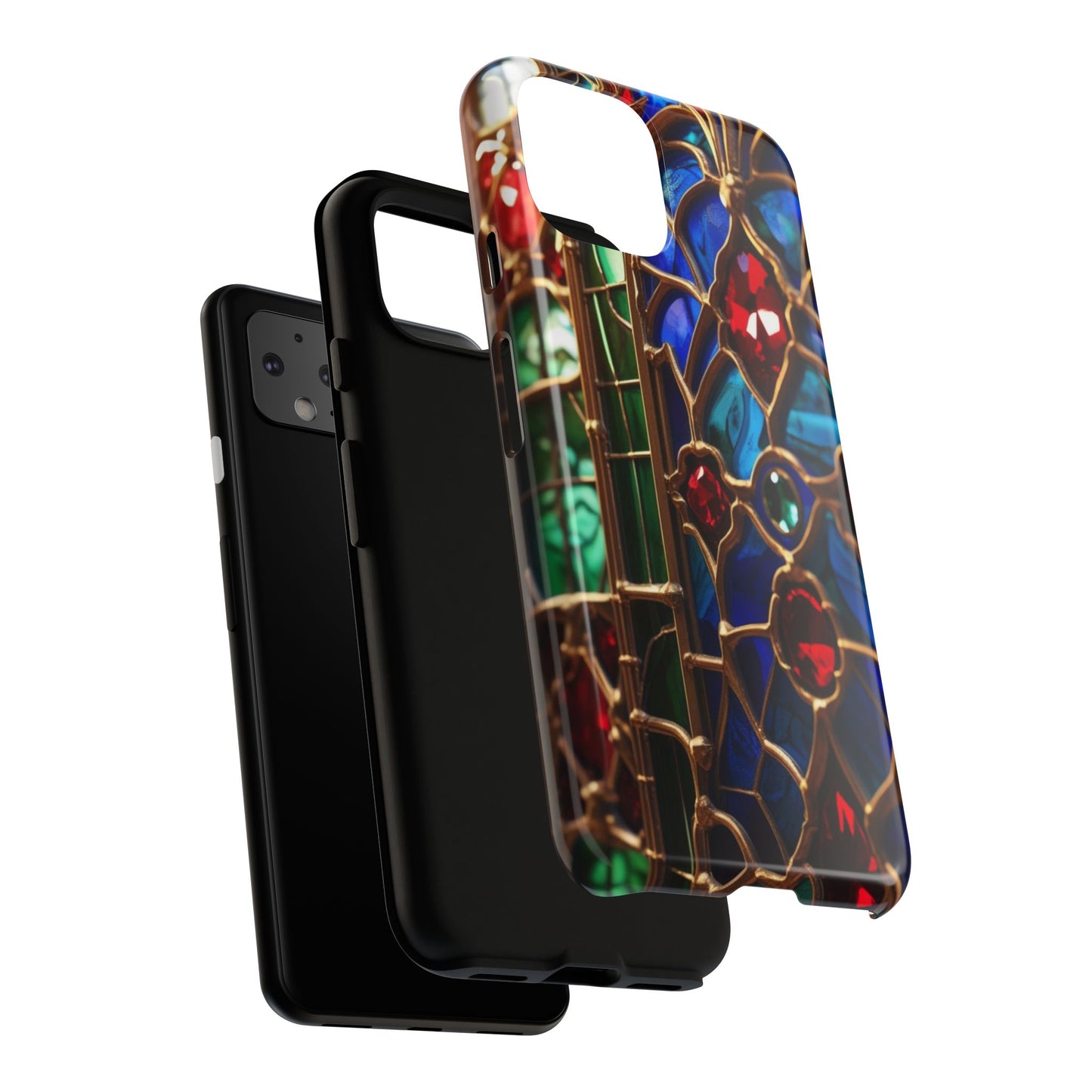 Stained-Glass Protective Phone Case - Jewel Toned Tracery