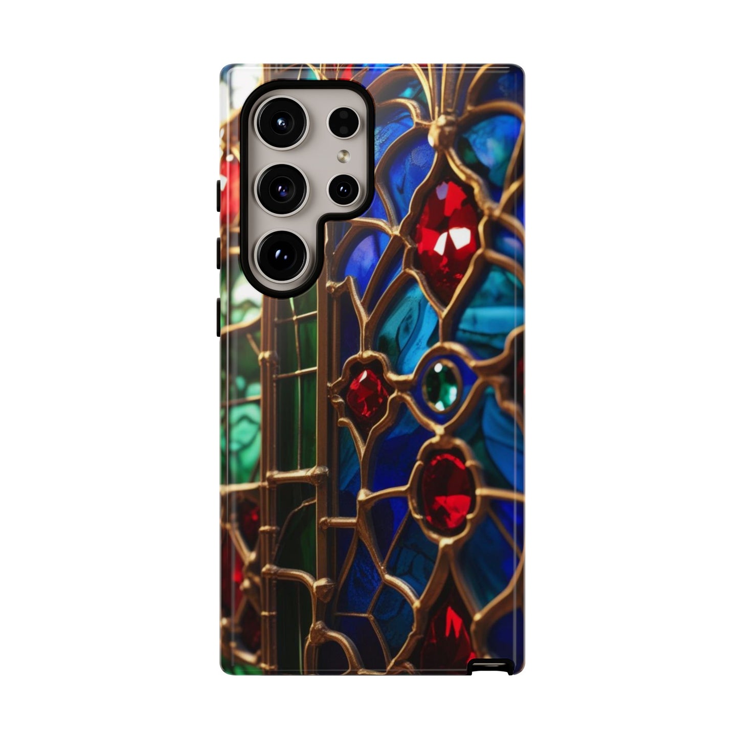 Stained-Glass Protective Phone Case - Jewel Toned Tracery