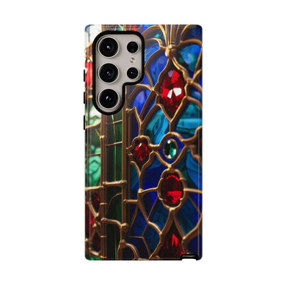 Stained-Glass Protective Phone Case - Jewel Toned Tracery