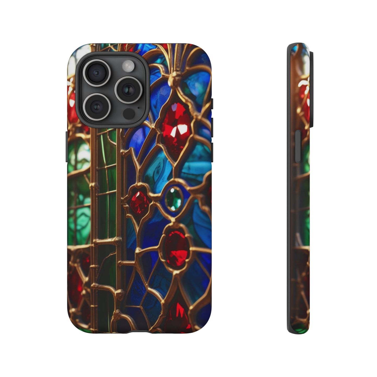 Stained-Glass Protective Phone Case - Jewel Toned Tracery