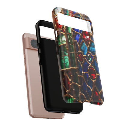 Stained-Glass Protective Phone Case - Jewel Toned Tracery