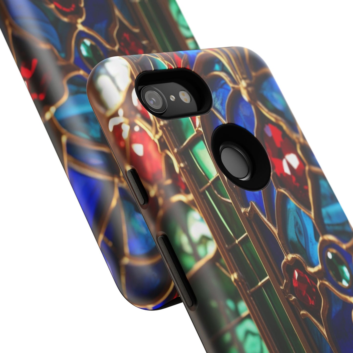 Stained-Glass Protective Phone Case - Jewel Toned Tracery
