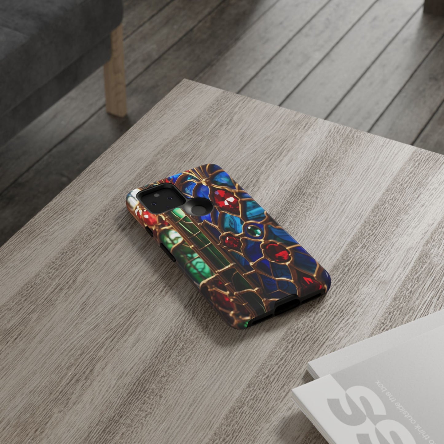 Stained-Glass Protective Phone Case - Jewel Toned Tracery