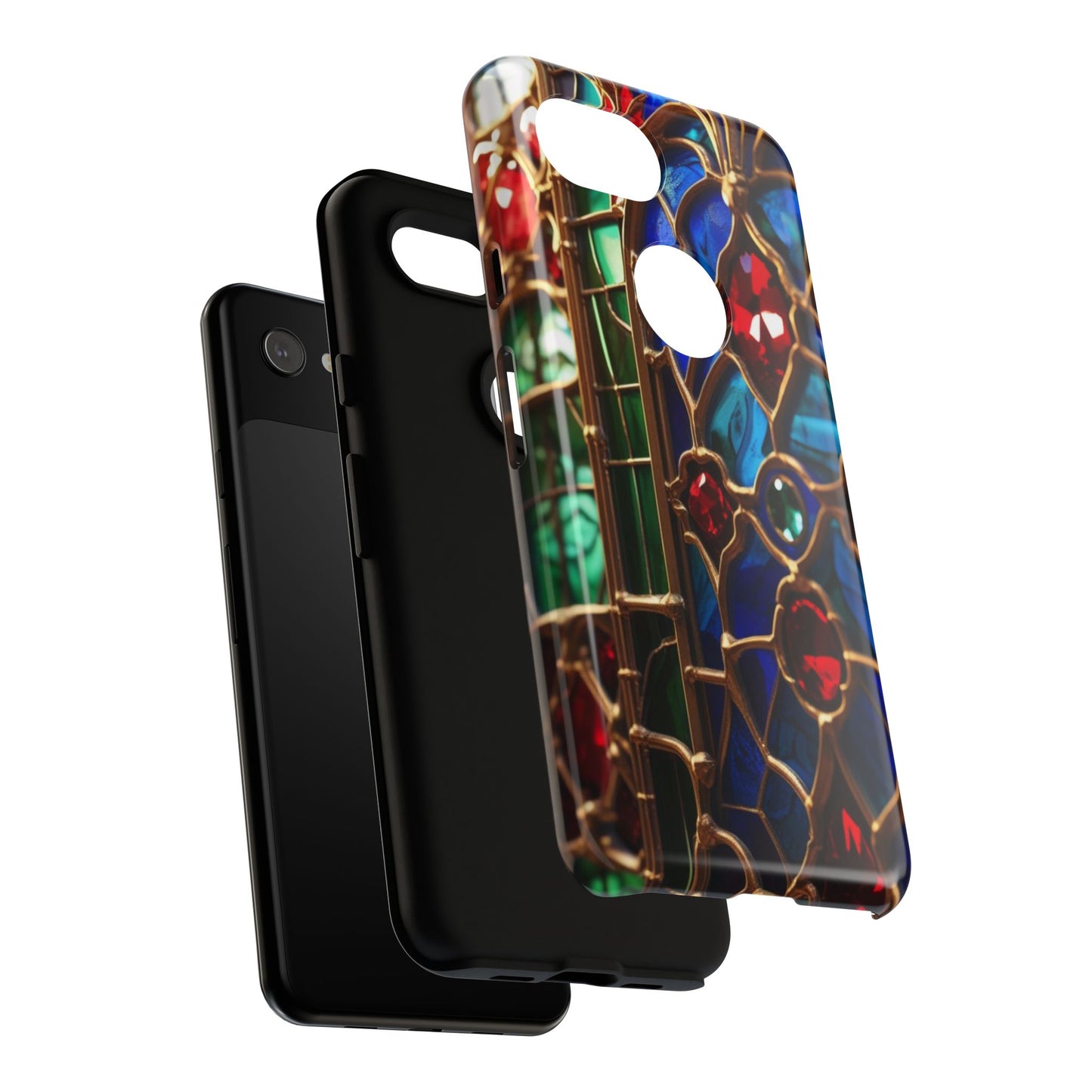Stained-Glass Protective Phone Case - Jewel Toned Tracery