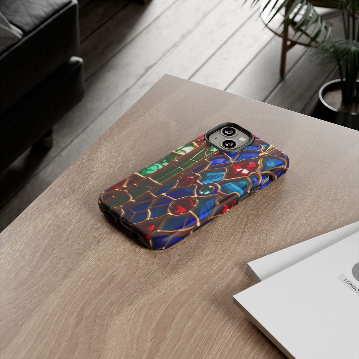 Stained-Glass Protective Phone Case - Jewel Toned Tracery