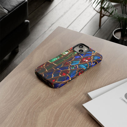 Stained-Glass Protective Phone Case - Jewel Toned Tracery