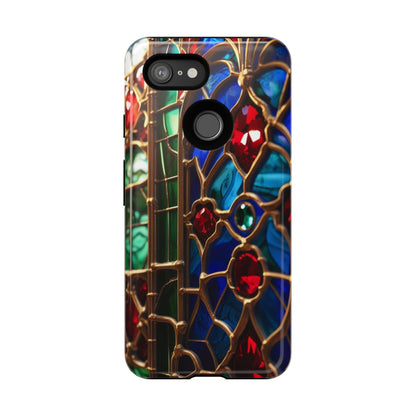 Stained-Glass Protective Phone Case - Jewel Toned Tracery