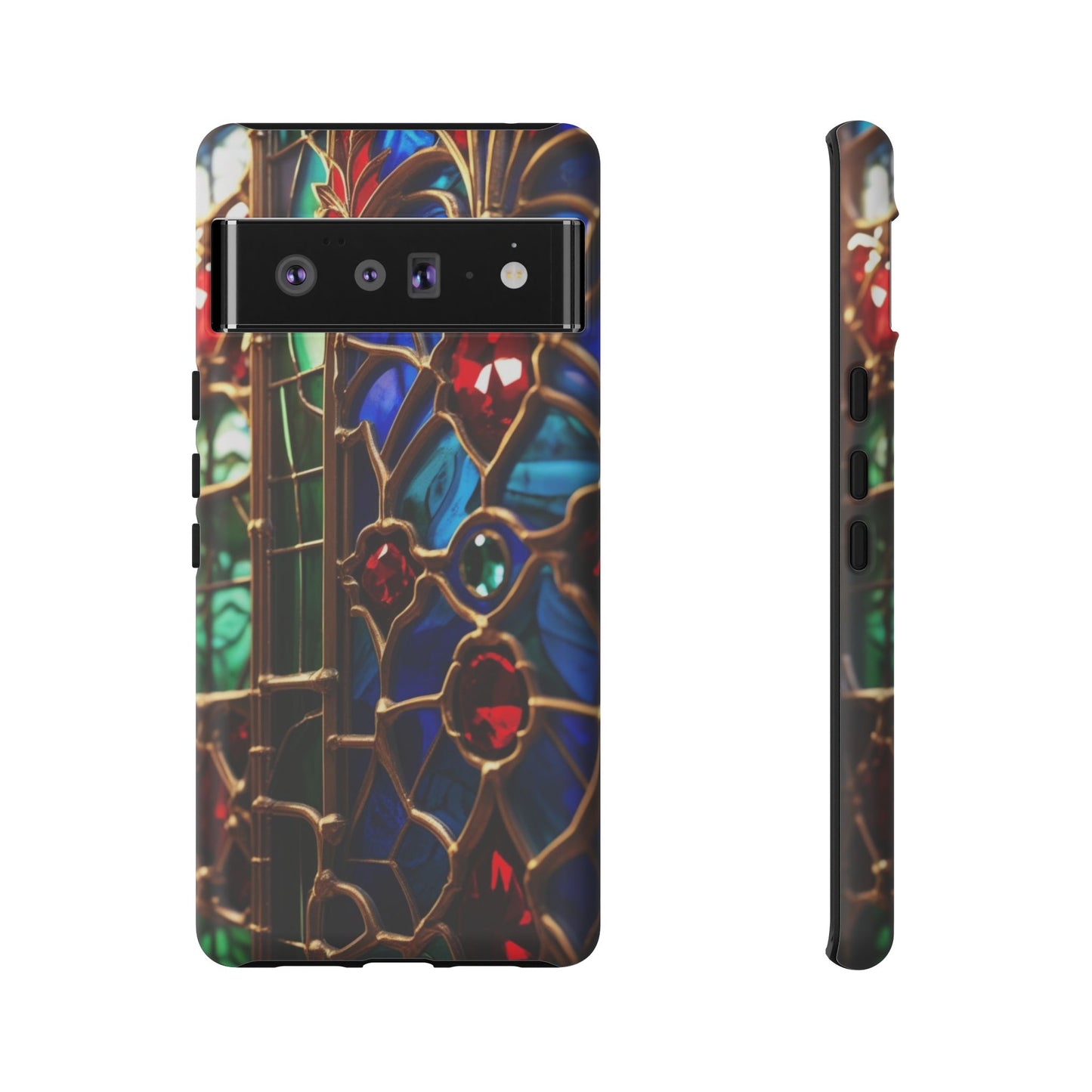 Stained-Glass Protective Phone Case - Jewel Toned Tracery