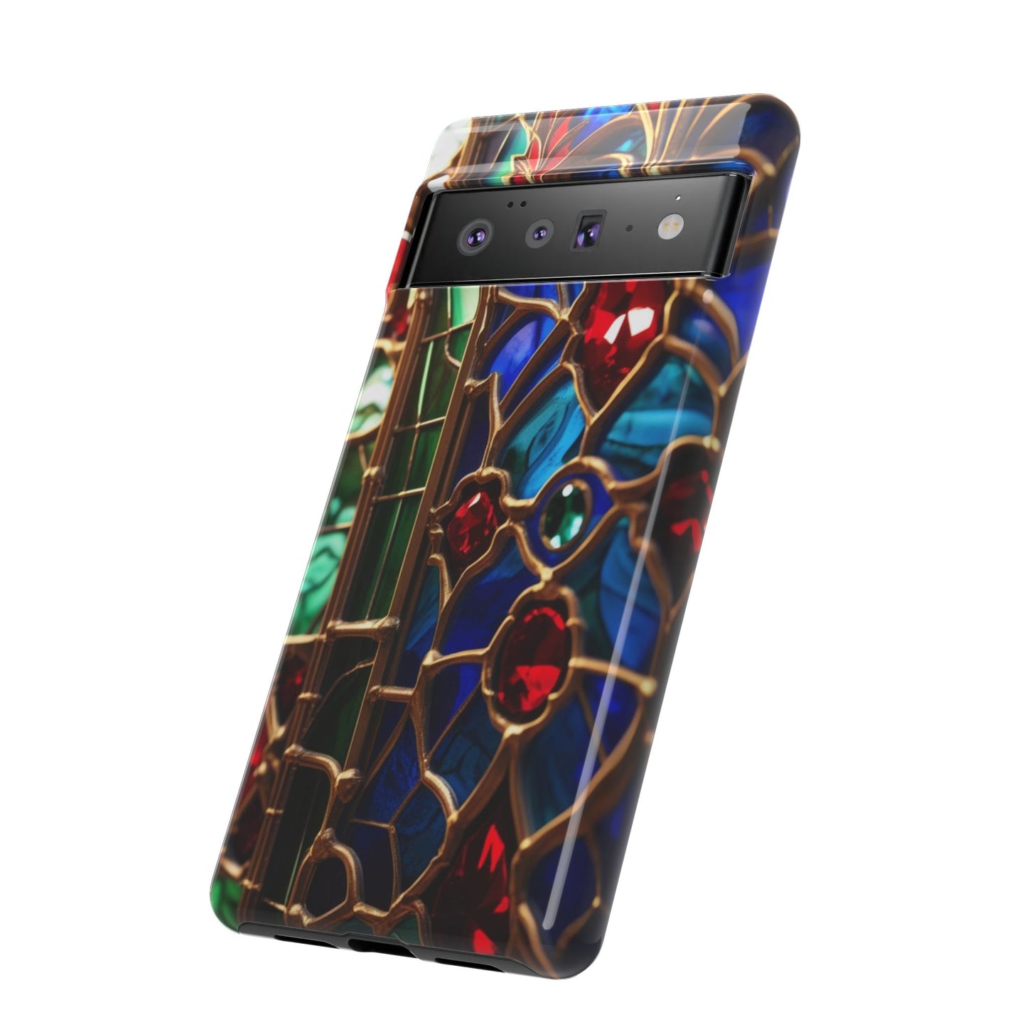 Stained-Glass Protective Phone Case - Jewel Toned Tracery