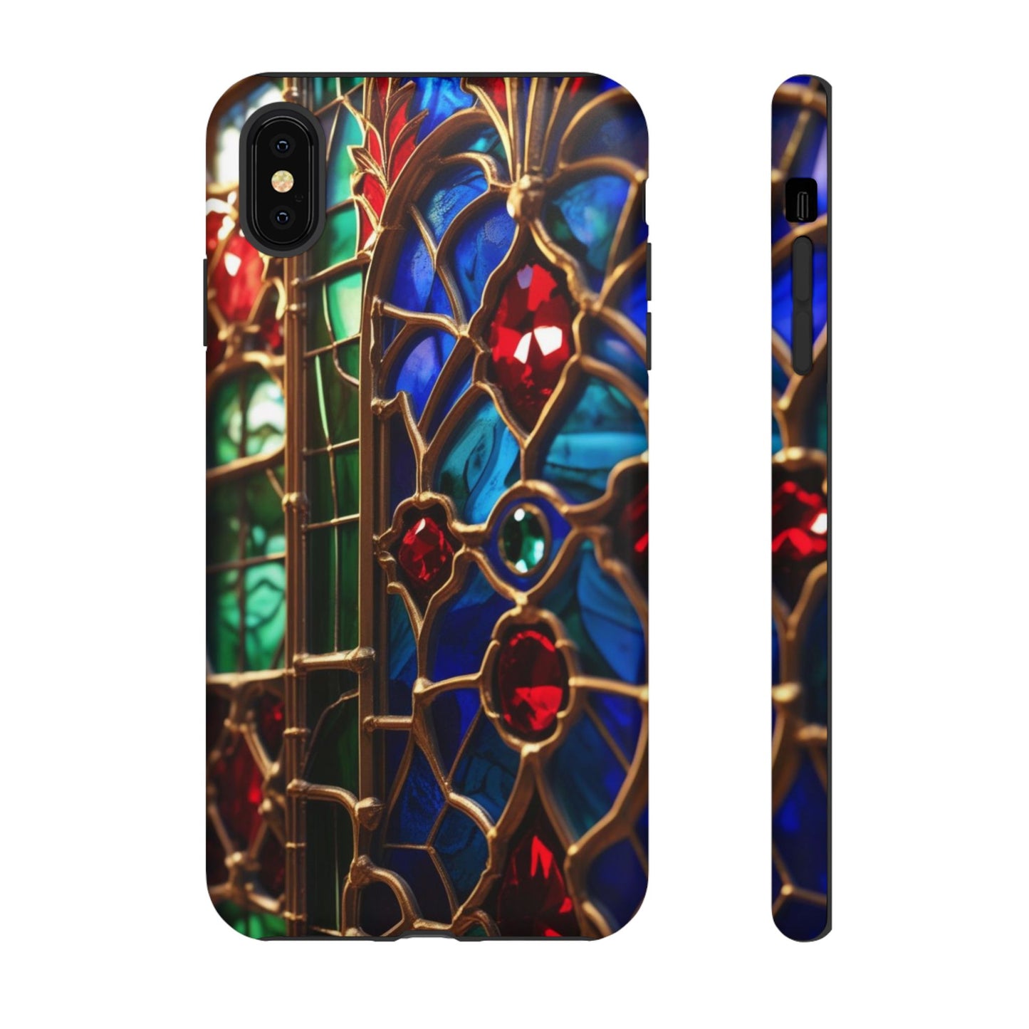 Stained-Glass Protective Phone Case - Jewel Toned Tracery