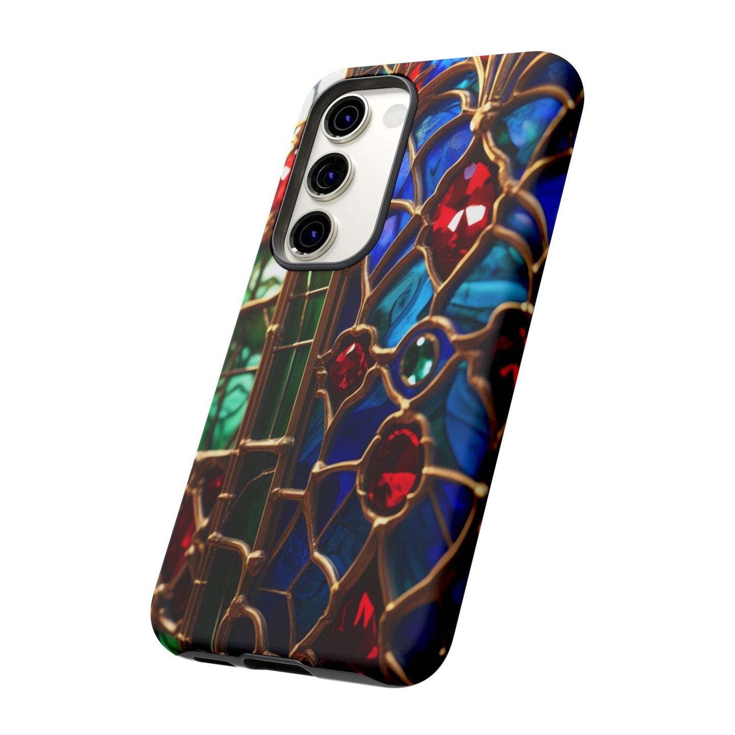 Stained-Glass Protective Phone Case - Jewel Toned Tracery