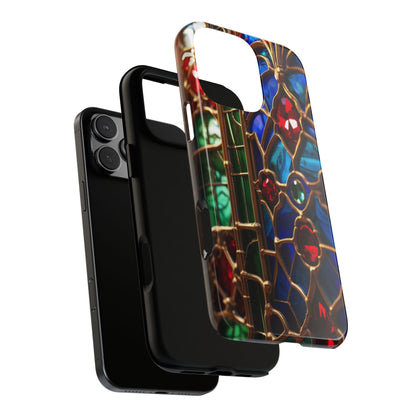 Stained-Glass Protective Phone Case - Jewel Toned Tracery
