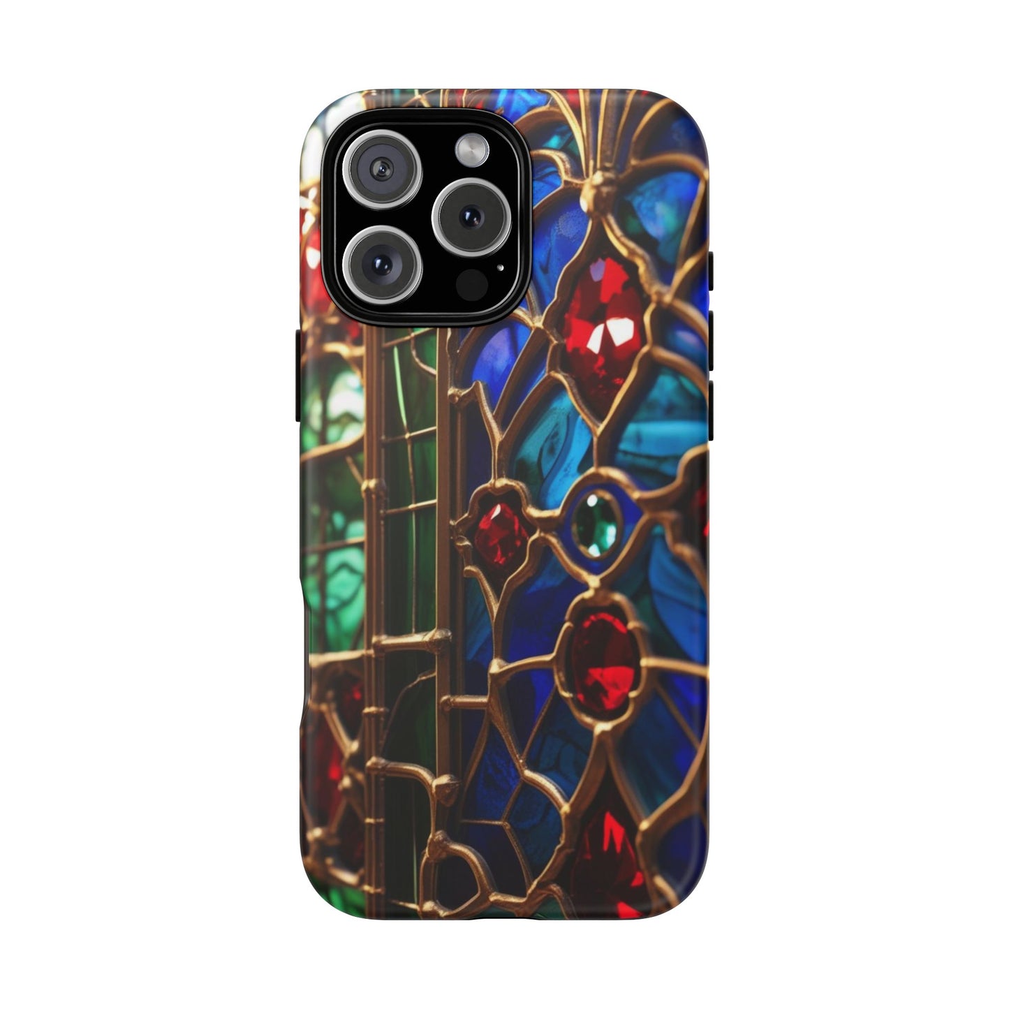 Stained-Glass Protective Phone Case - Jewel Toned Tracery