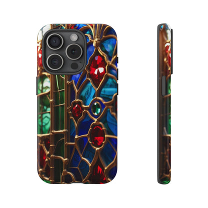 Stained-Glass Protective Phone Case - Jewel Toned Tracery