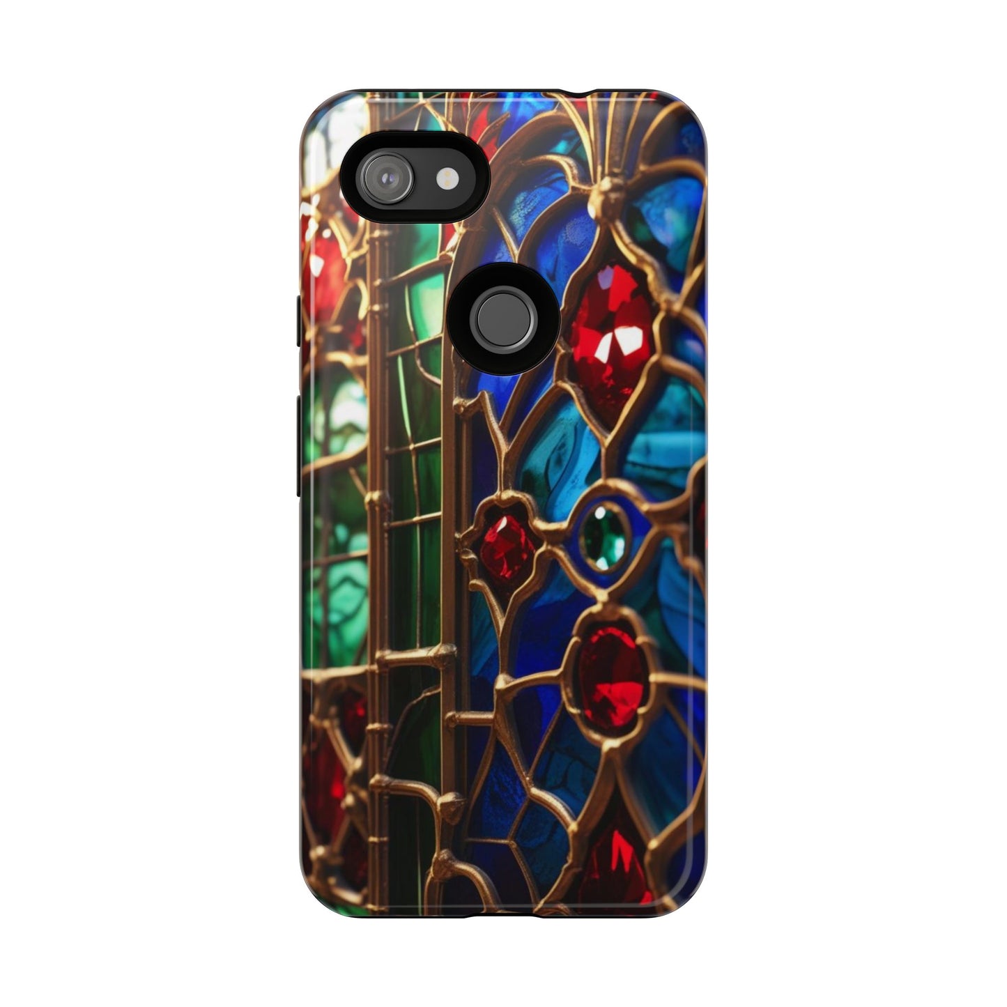 Stained-Glass Protective Phone Case - Jewel Toned Tracery