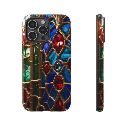 Stained-Glass Protective Phone Case - Jewel Toned Tracery