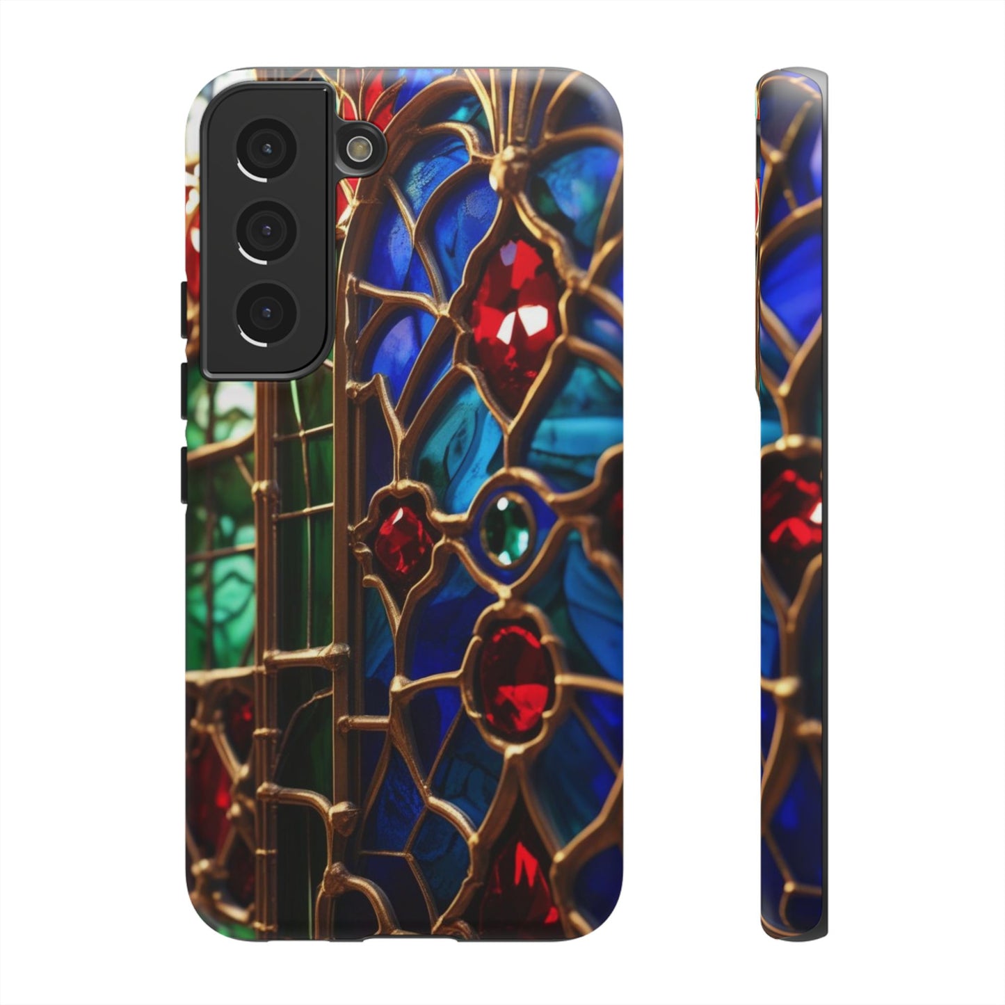 Stained-Glass Protective Phone Case - Jewel Toned Tracery
