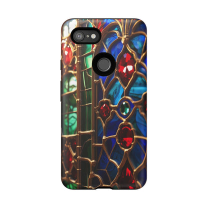 Stained-Glass Protective Phone Case - Jewel Toned Tracery