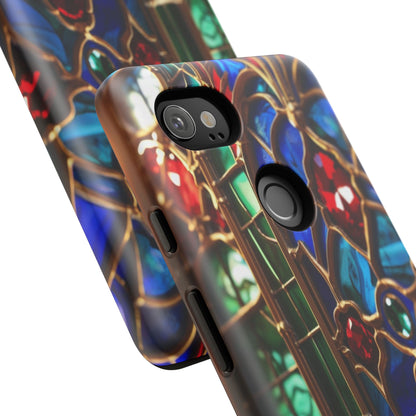 Stained-Glass Protective Phone Case - Jewel Toned Tracery