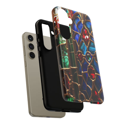 Stained-Glass Protective Phone Case - Jewel Toned Tracery