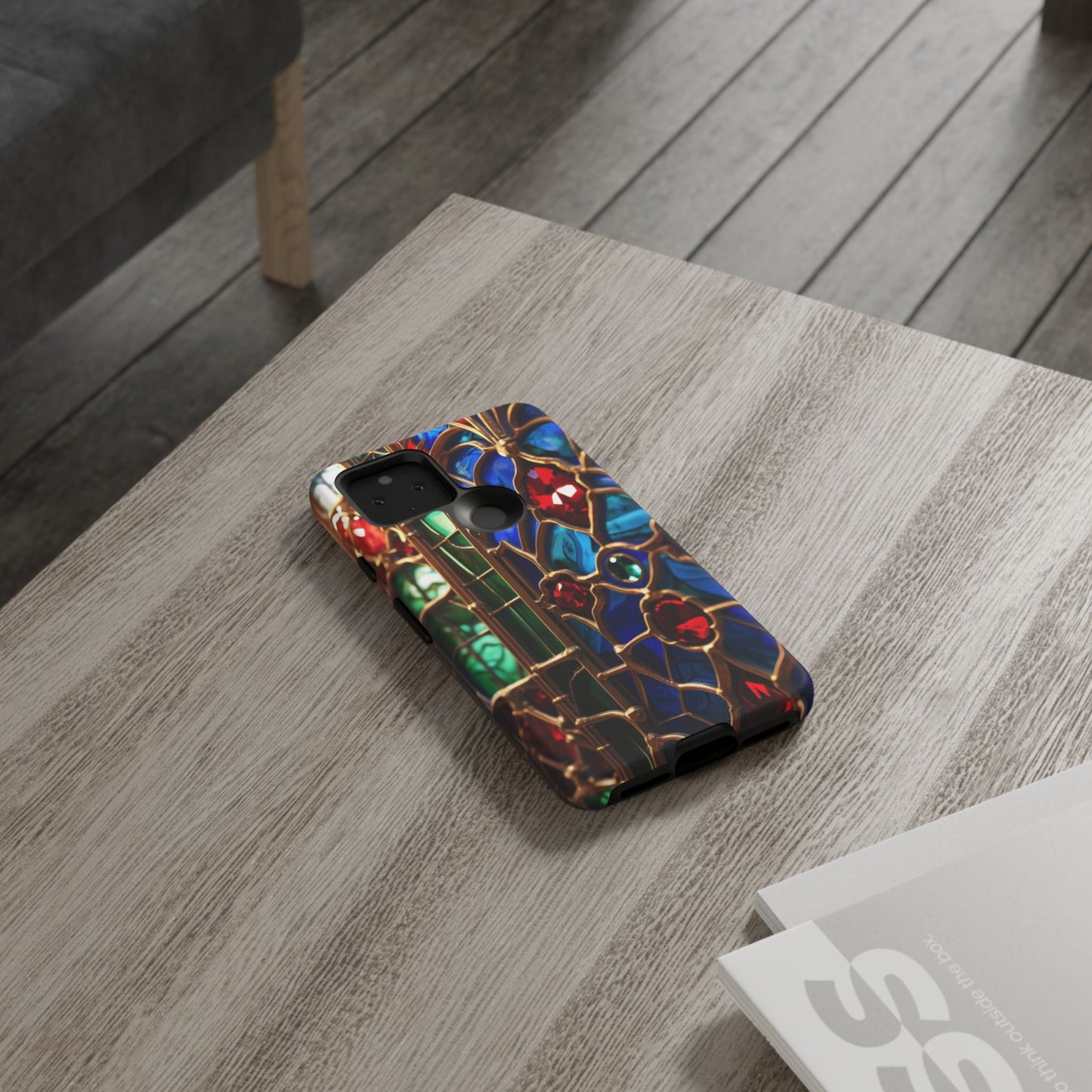 Stained-Glass Protective Phone Case - Jewel Toned Tracery