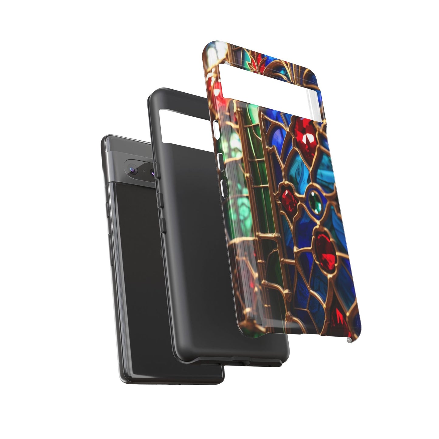 Stained-Glass Protective Phone Case - Jewel Toned Tracery