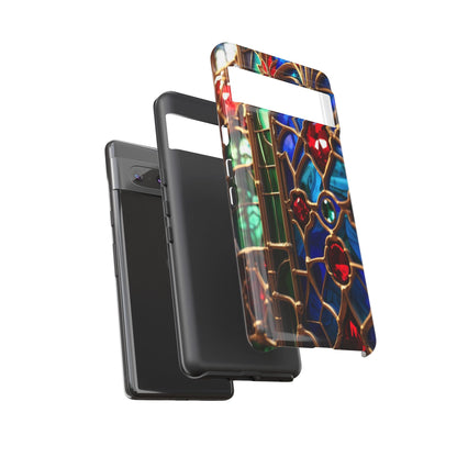 Stained-Glass Protective Phone Case - Jewel Toned Tracery