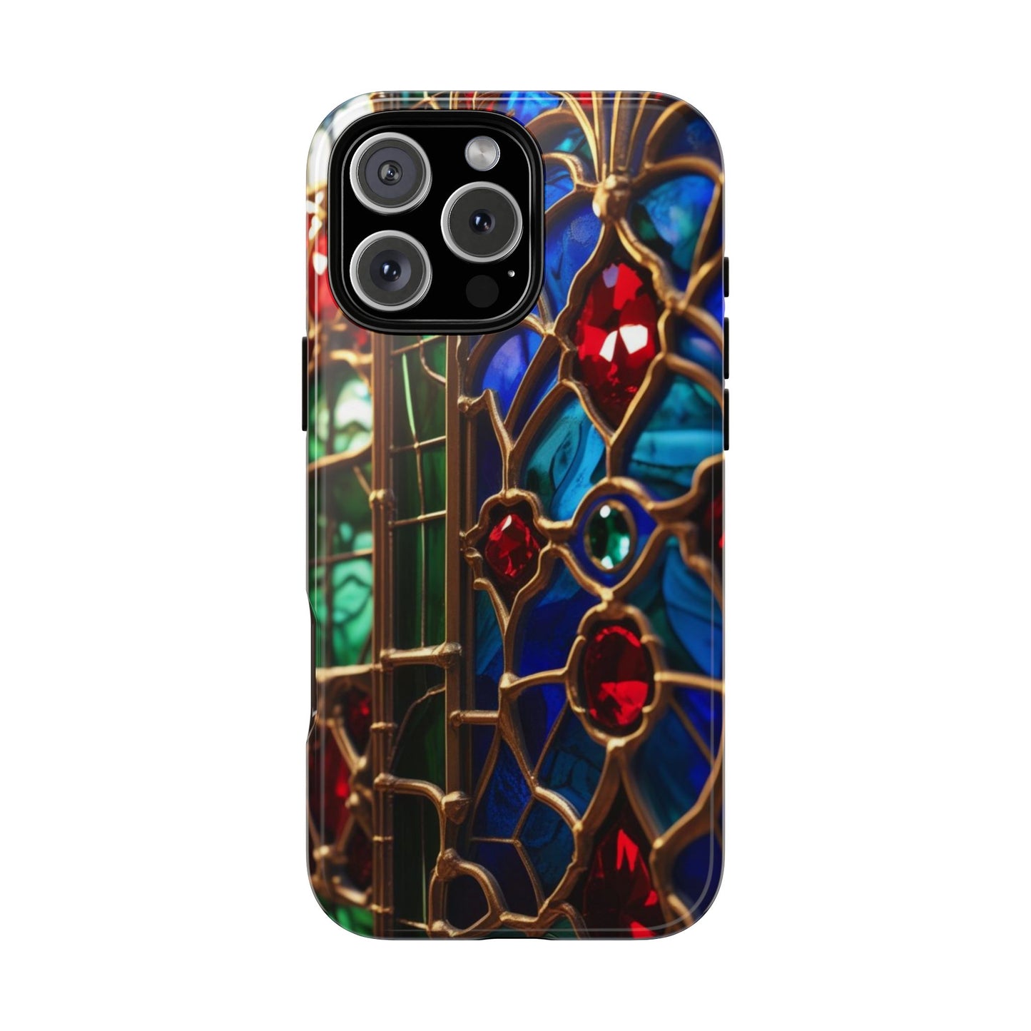Stained-Glass Protective Phone Case - Jewel Toned Tracery