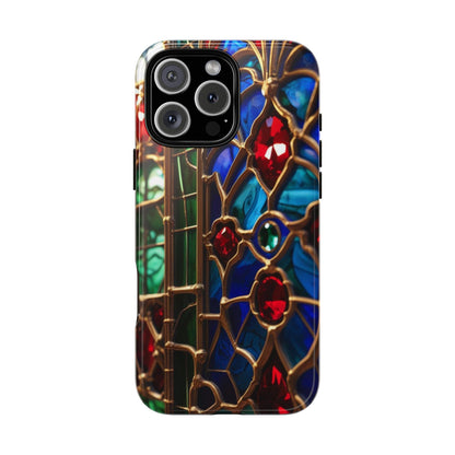 Stained-Glass Protective Phone Case - Jewel Toned Tracery