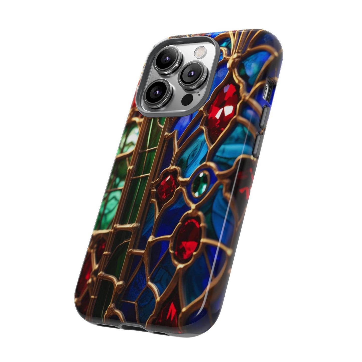 Stained-Glass Protective Phone Case - Jewel Toned Tracery