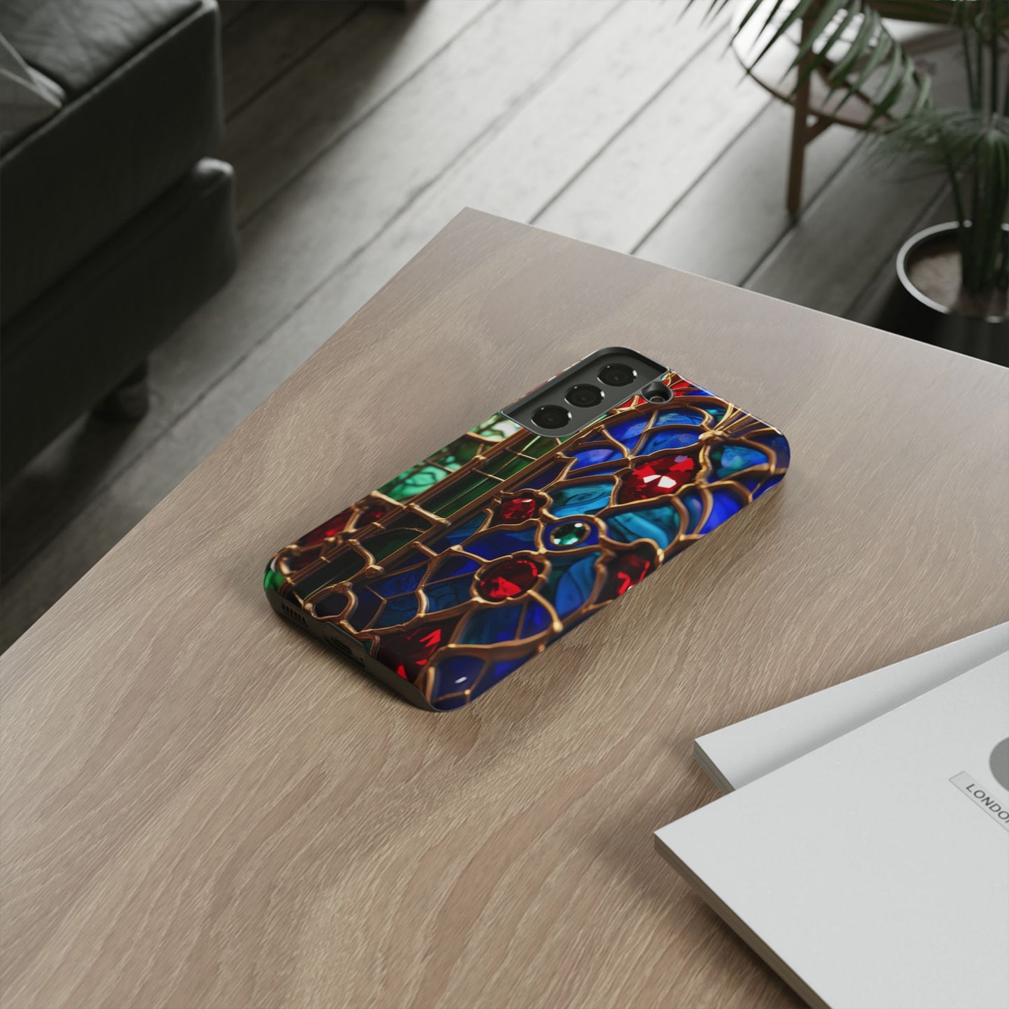 Stained-Glass Protective Phone Case - Jewel Toned Tracery