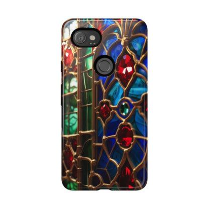 Stained-Glass Protective Phone Case - Jewel Toned Tracery